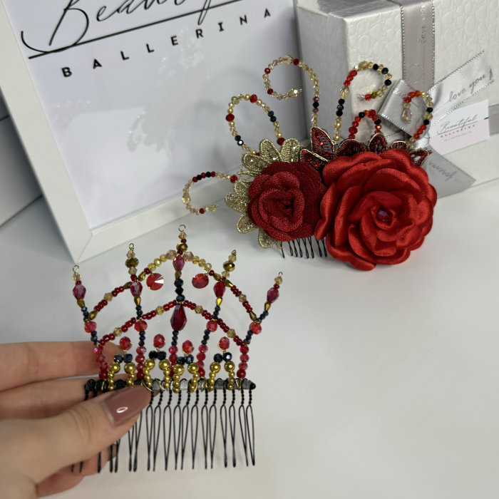 Red Rose - 2 piece Pro headpiece - Paquita [3]
