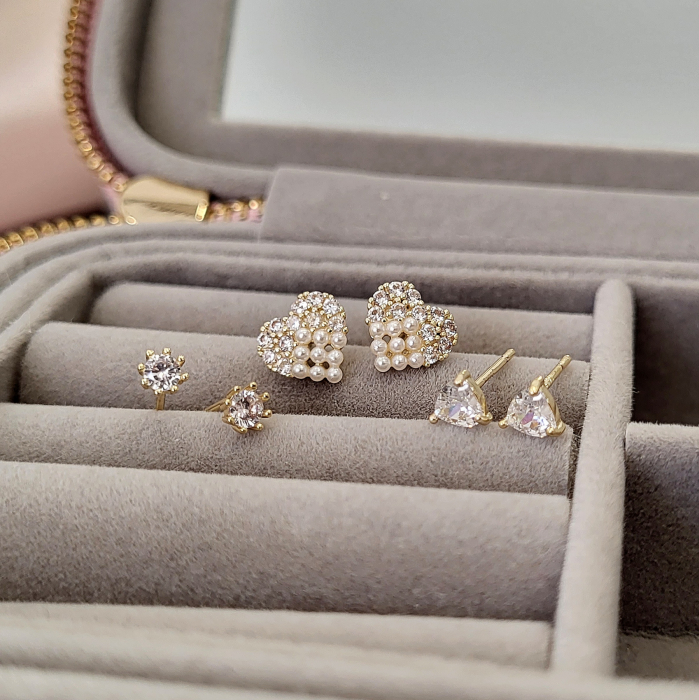 Set cercei - Greateful - 3 perechi, gold [5]