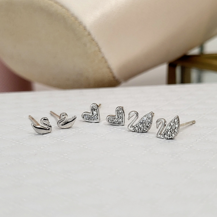 Set Cercei - Classic Swan - 3 perechi, silver. [3]