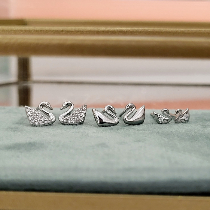 Set Cercei - Little Swans - 3 perechi - silver [3]