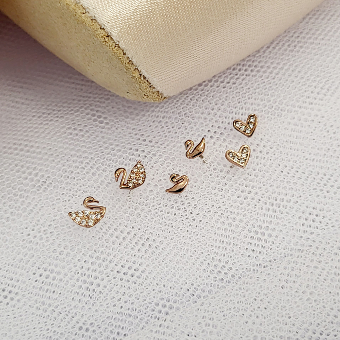Set Cercei - Classic Swan - 3 perechi, rose-gold. [5]