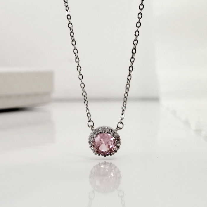 Set Diamond - pink & silver - lantisor + cercei [4]