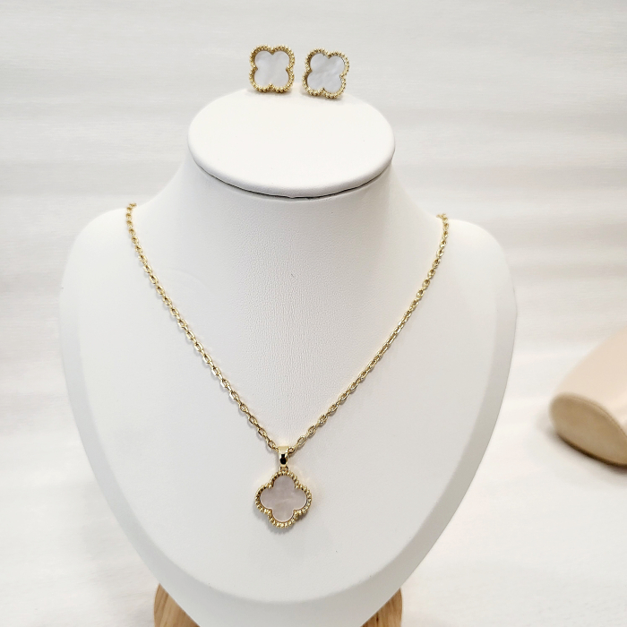 Set tip Van Cleef - white & gold - cercei, bratara, lant [2]