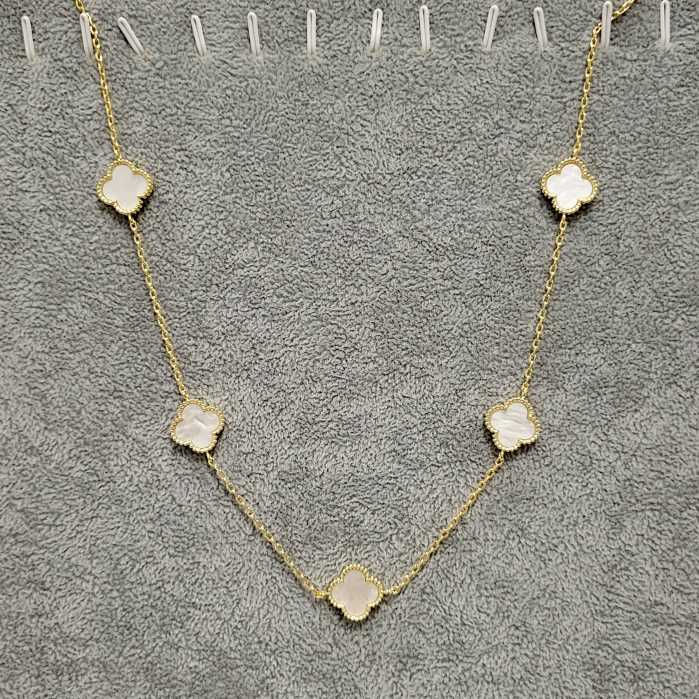 Set tip Van Cleef - white & gold - cercei, bratara, lant [4]