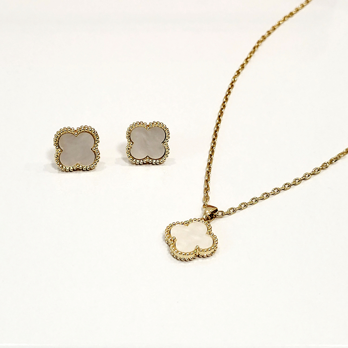 Set tip Van Cleef - white & gold - cercei, bratara, lant [4]