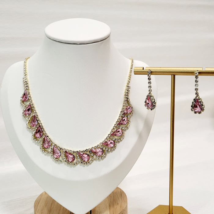 Stage Set - Pink & Gold - colier si cercei pentru scena [4]