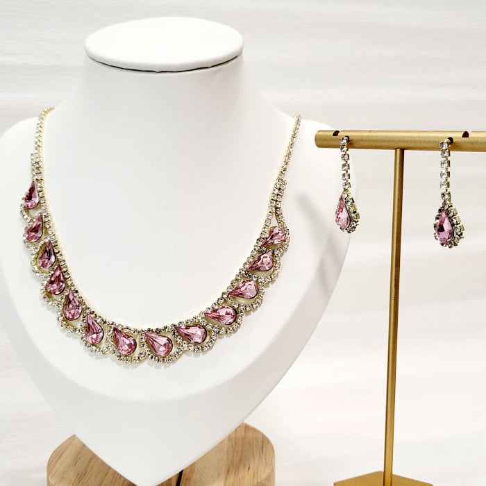 Stage Set - Pink & Gold - colier si cercei pentru scena [1]