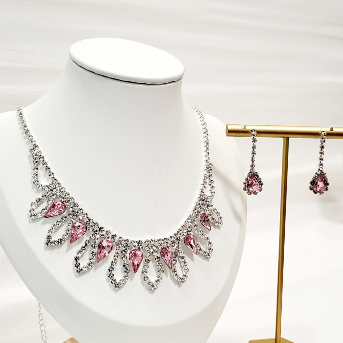 Stage Set - Pink & Silver - colier si cercei pentru scena [1]