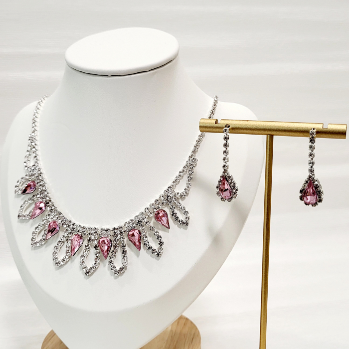 Stage Set - Pink & Silver - colier si cercei pentru scena [5]