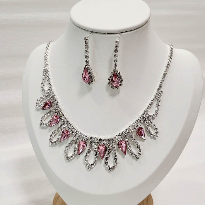 Stage Set - Pink & Silver - colier si cercei pentru scena [2]