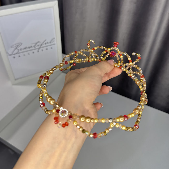 Tiara - gold & red - Diana [5]