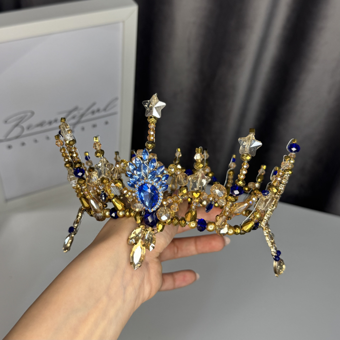 Tiara gold & royal blue - Queen [4]