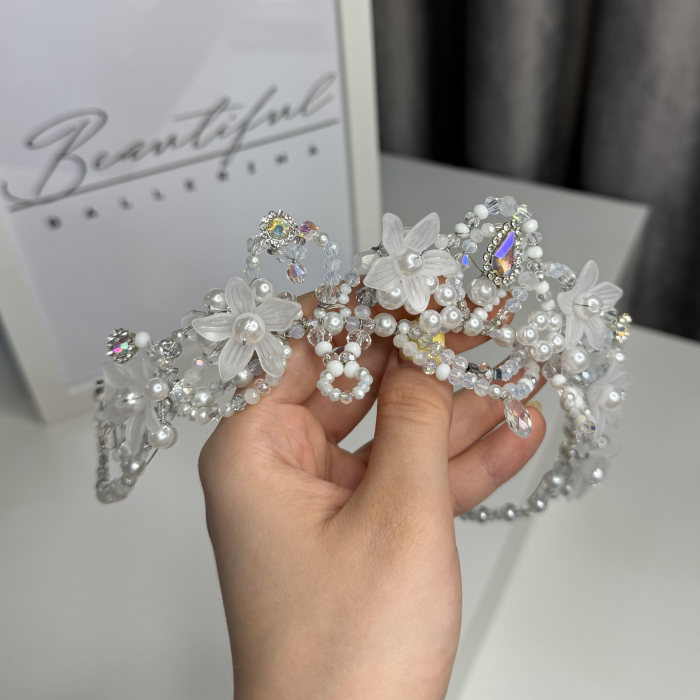 Tiara Model - Etoile - white with flowers [6]