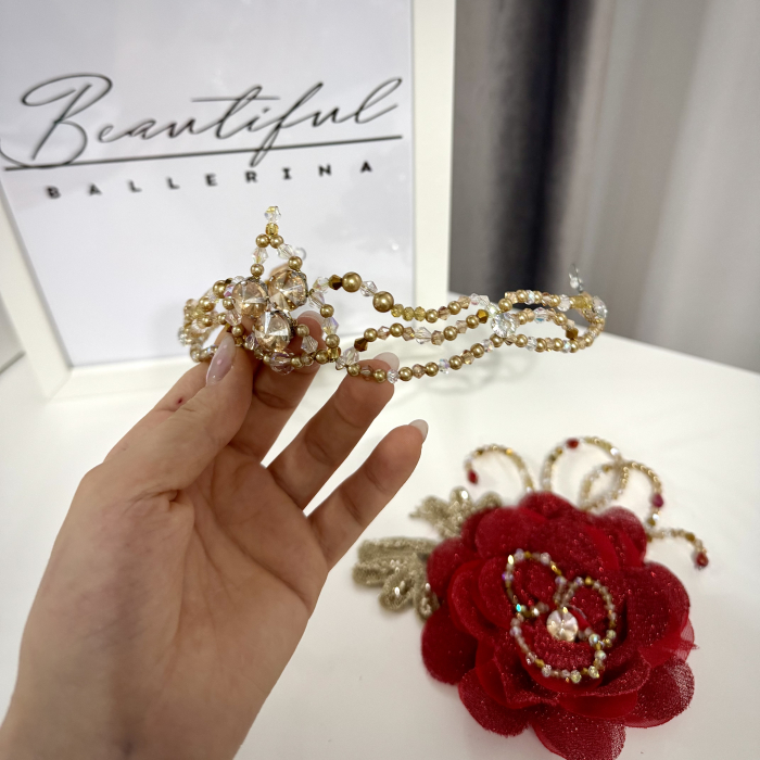 Tiara + Red Rose - gold & red - Paquita [2]