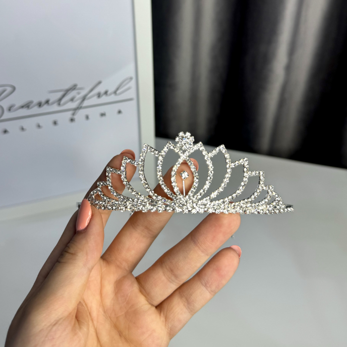 Tiara Standard - argintie - decorata cu cristale [2]