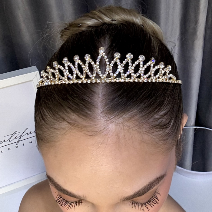 Tiara Standard - aurie - decorata cu cristale [5]
