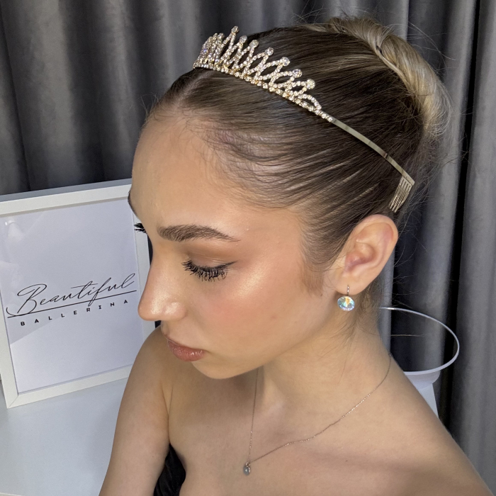Tiara Standard - aurie - decorata cu cristale [4]