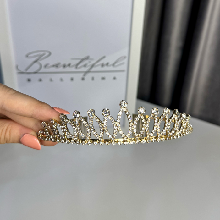 Tiara Standard - aurie - decorata cu cristale [3]