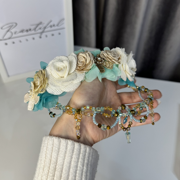 Tiara Turquoise, White & Gold - Cupid [2]