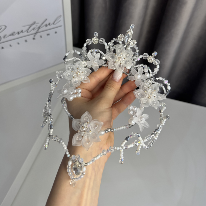 Tiara - white flowers - Cupid [5]