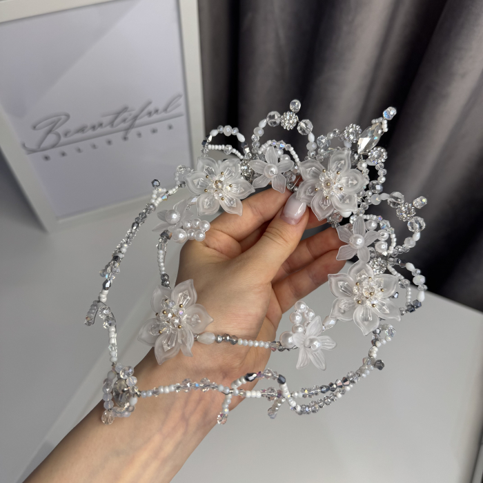 Tiara - white flowers - Cupid [6]