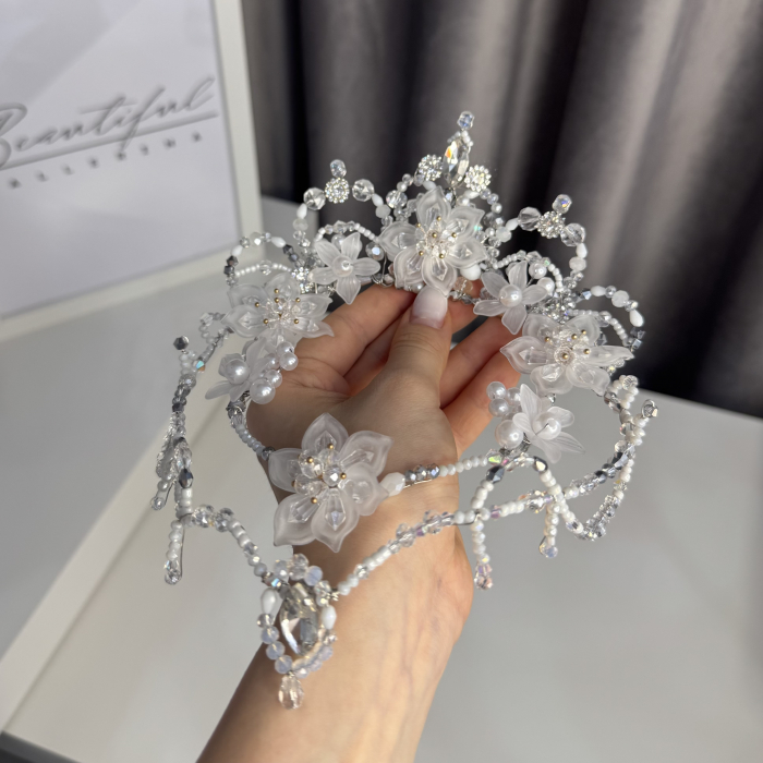 Tiara - white flowers - Cupid [3]
