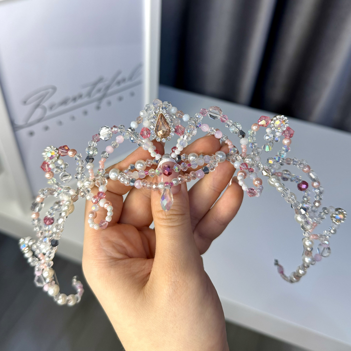 Tiara Model - Etoile - white & light pink - Aurora [7]