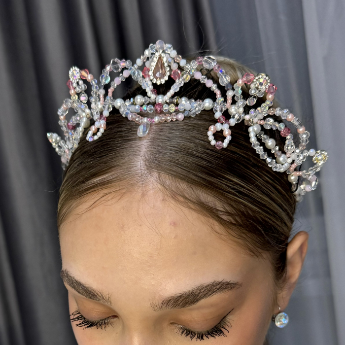 Tiara Model - Etoile - white & light pink - Aurora [3]