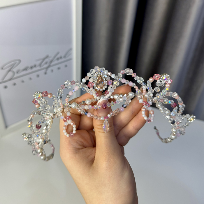 Tiara Model - Etoile - white & light pink - Aurora [12]