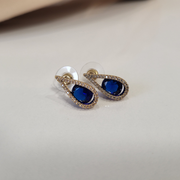 Variation Earrings - Blue/Gold [5]