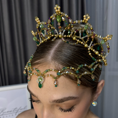 2 piece - tiara gold & green - Esmeralda [2]