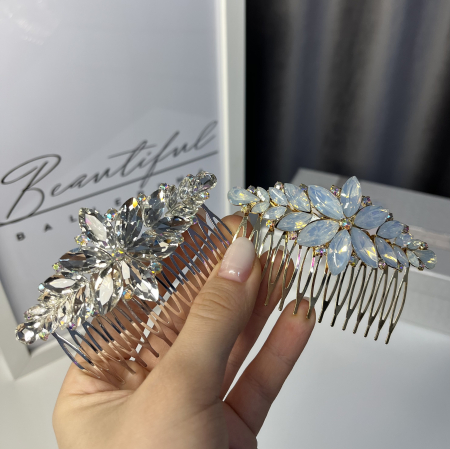Accesoriu de păr BB – Pieptene cu cristale strălucitoare, Silver [3]