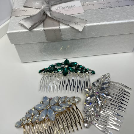 Accesoriu de păr BB – Pieptene cu cristale strălucitoare, Silver [4]