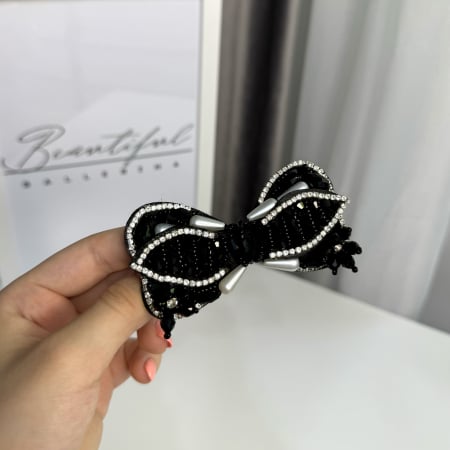Accesoriu pentru păr, fundiță black & silver – Beautiful Ballerina [1]