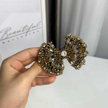 Fundite / Bows - Accesoriu pentru păr, fundiță gold – Beautiful Ballerina