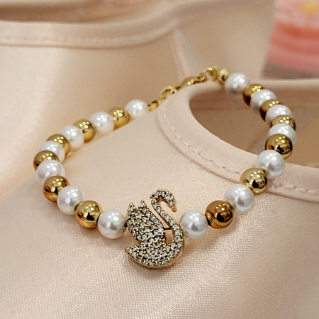 Bratara - Elegance Swan - white pearl [2]