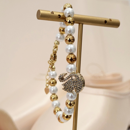 Bratara - Elegance Swan - white pearl [5]