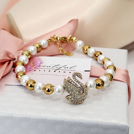 Bratara - Elegance Swan - white pearl [4]