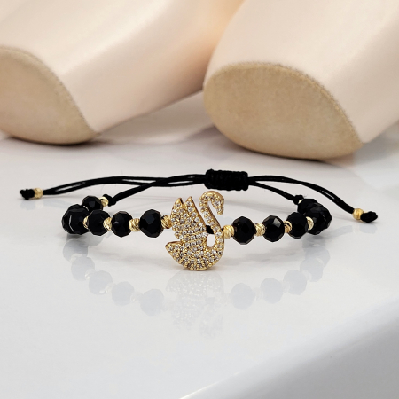 Bratara - Elegance Swan - black crystal [1]
