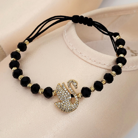 Bratara - Elegance Swan - black crystal [2]