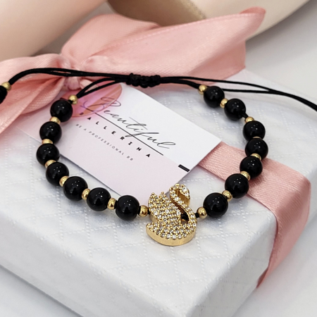 Bratara - Elegance Swan - black pearl [6]
