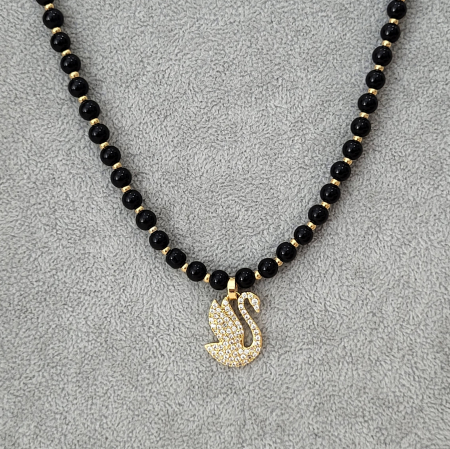 Colier - Elegance Swan - black pearl [1]