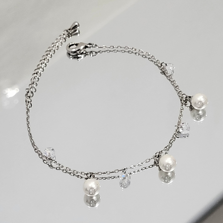 Bratara - Tear - silver cu cristale si perle [3]