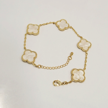 Bratara tip Van Cleef - white & gold [4]