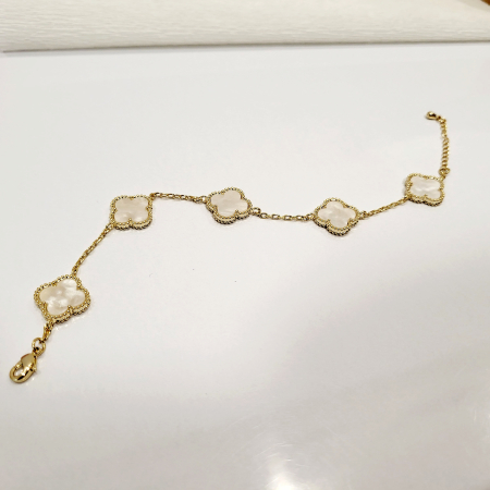 Bratara tip Van Cleef - white & gold [3]