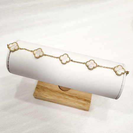 Bratara tip Van Cleef - white & gold [5]