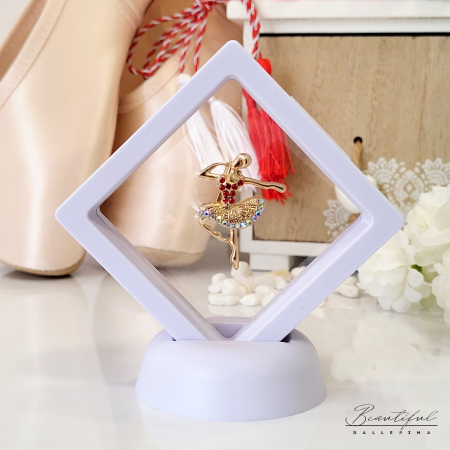 Brosa Martisor - in forma de balerina cu pietre rosii si albe-multicolor [1]