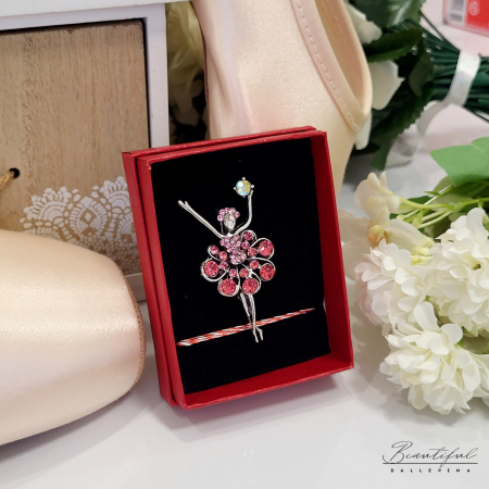 Brosa Martisor - in forma de balerina cu tutu din pietre roz [1]