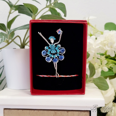 Brosa Martisor - in forma de balerina cu tutu din pietre albastre [0]