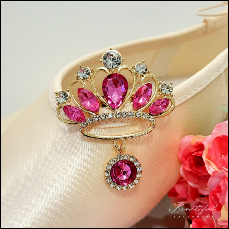 Brosa Martisor - in forma de coroana cu pietre albe si roz. [1]